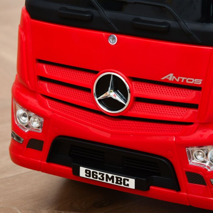 Homcom 3-in-1 Ride On Car Licensed Mercedes-benz Truck Stroller Toddler Under Seat Storage Handle Steering Wheel Horn For Baby 12 - 36 Months Red