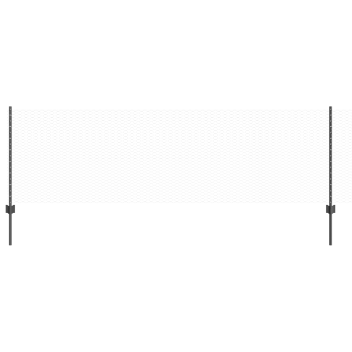 Vidaxl Fence Posts 11 Pcs U-channel Grey 80 Cm Steel, Vidaxl Hexagon Fence Grey 0.8x100 M Steel