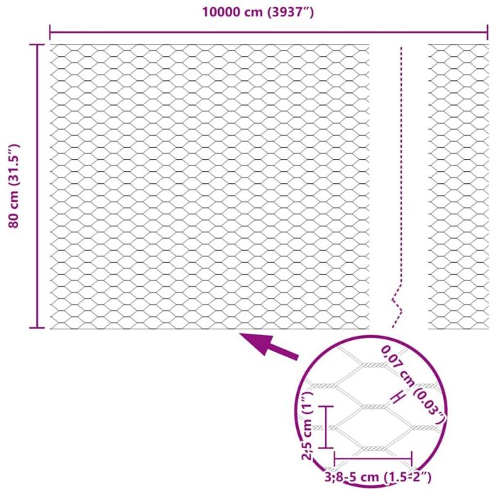 Vidaxl Fence Posts 11 Pcs U-channel Grey 80 Cm Steel, Vidaxl Hexagon Fence Grey 0.8x100 M Steel