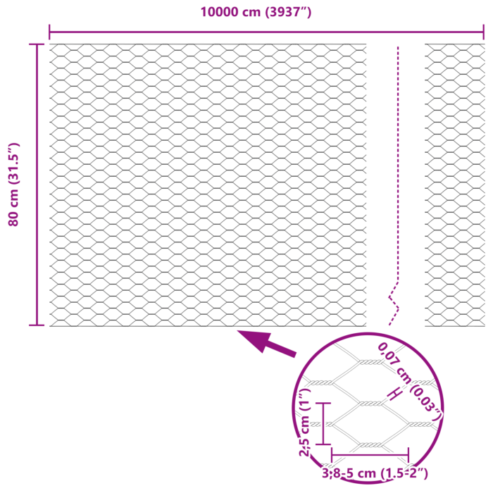 Vidaxl Fence Posts 11 Pcs U-channel Grey 80 Cm Steel, Vidaxl Hexagon Fence Grey 0.8x100 M Steel