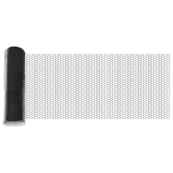 Vidaxl Fence Posts 11 Pcs U-channel Grey 80 Cm Steel, Vidaxl Hexagon Fence Grey 0.8x100 M Steel