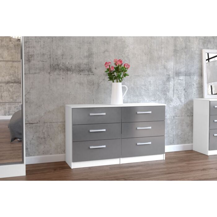 Lynx 6 Drawer Chest White & Grey