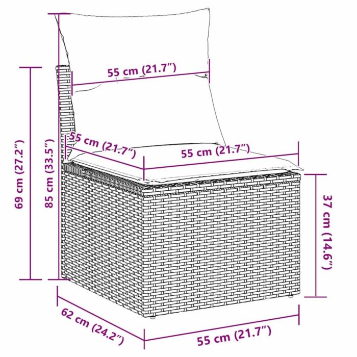 Vidaxl 6 Piece Garden Sofa Set With Cushions Grey Poly Rattan