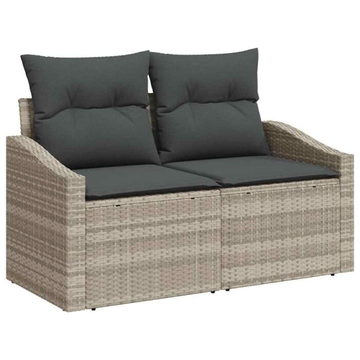 Vidaxl 6 Piece Garden Sofa Set With Cushions Grey Poly Rattan