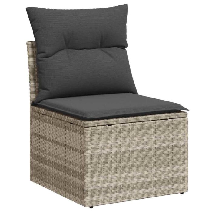 Vidaxl 6 Piece Garden Sofa Set With Cushions Grey Poly Rattan