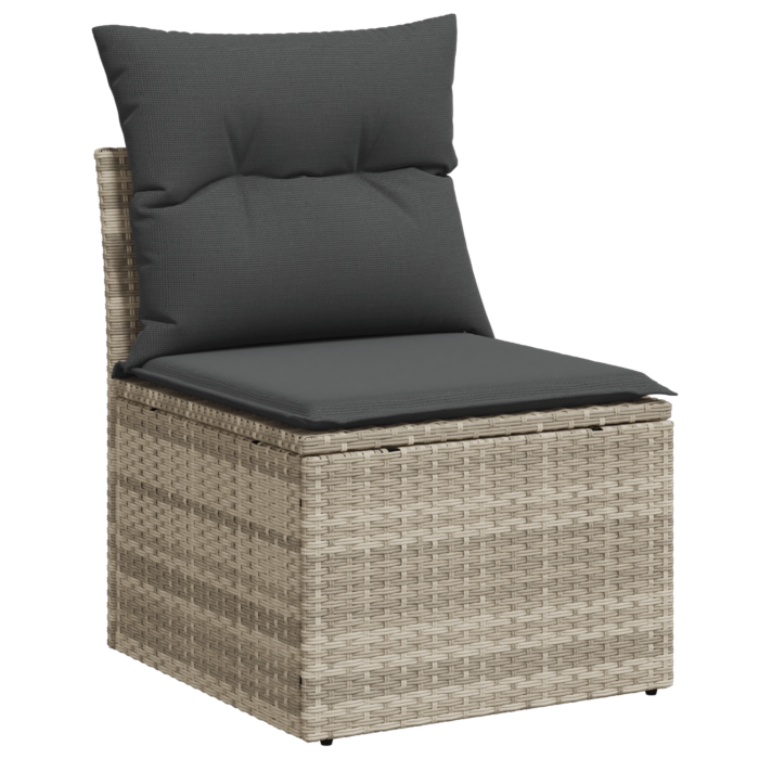 Vidaxl 6 Piece Garden Sofa Set With Cushions Grey Poly Rattan