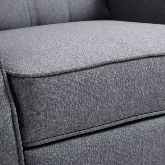Homcom Recliner Armchair, Reclining Chair, Wingback Chair With Button Tufted Back And Footrest, Light Grey