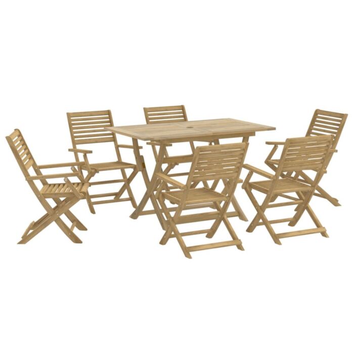 Vidaxl 7 Piece Garden Dining Set Solid Wood Acacia