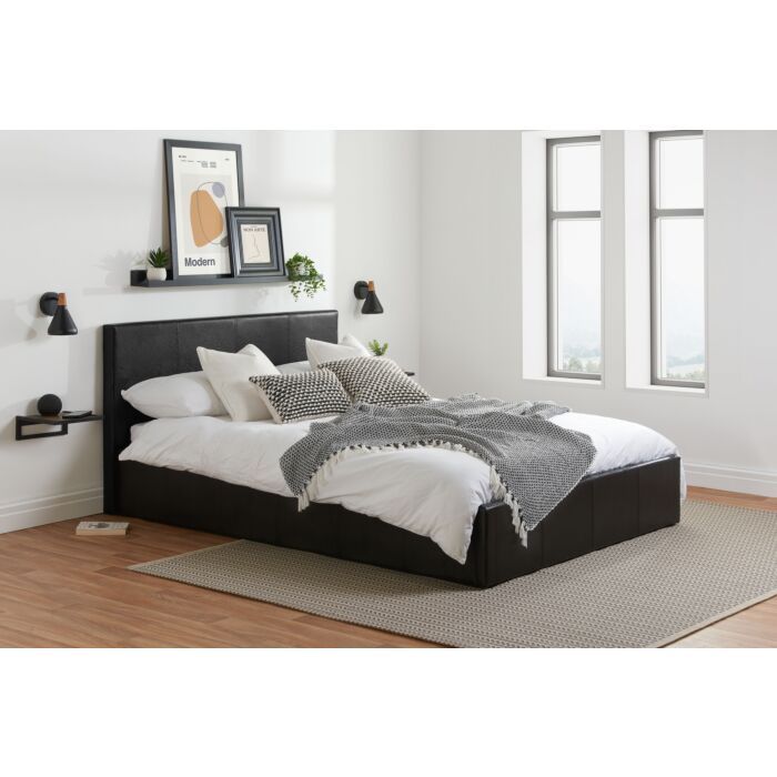 Berlin Small Double Ottoman Bed Black