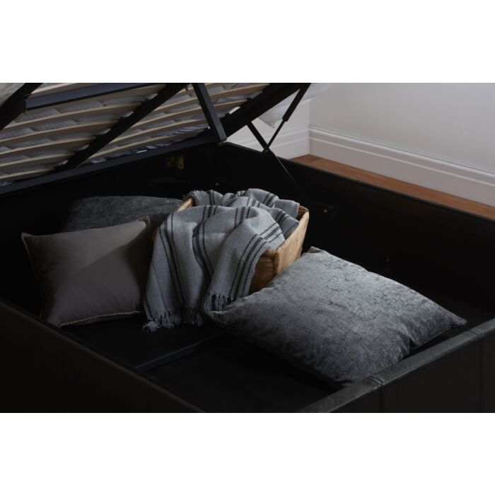 Berlin Small Double Ottoman Bed Black