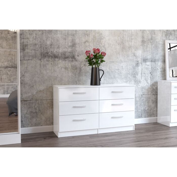 Lynx 6 Drawer Chest White