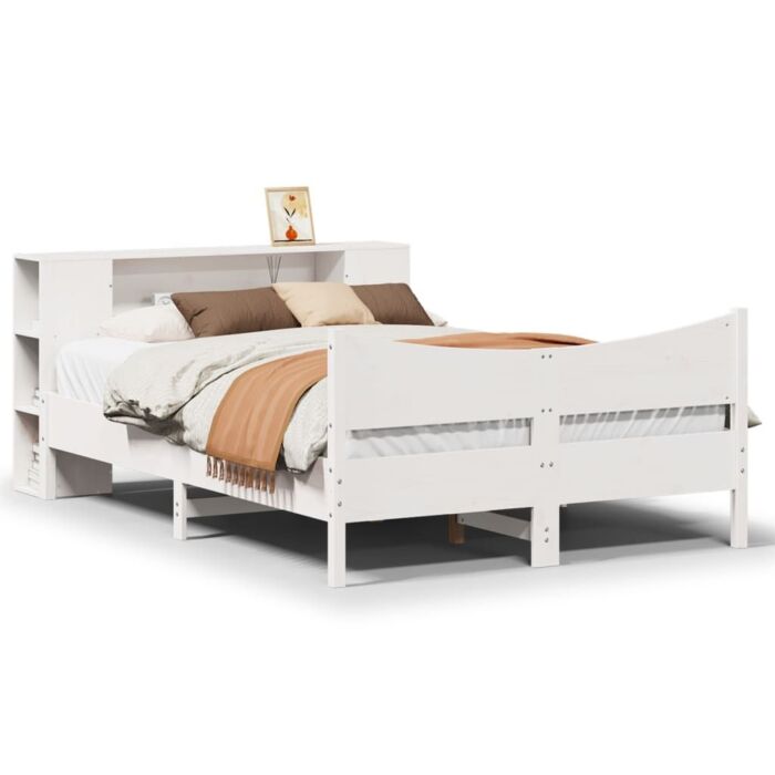 Vidaxl Bed Frame Without Mattress White 150x200 Cm King Size Solid Wood Pine
