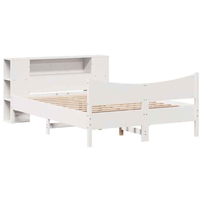 Vidaxl Bed Frame Without Mattress White 150x200 Cm King Size Solid Wood Pine