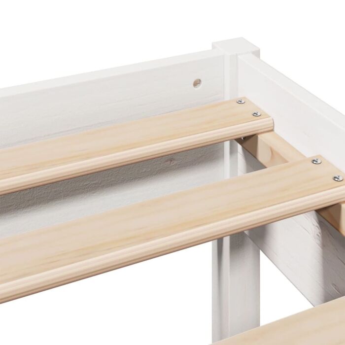 Vidaxl Bed Frame Without Mattress White 150x200 Cm King Size Solid Wood Pine