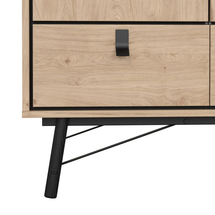 Ry Wardrobe 3 Doors + 3 Drawers In Jackson Hickory Oak