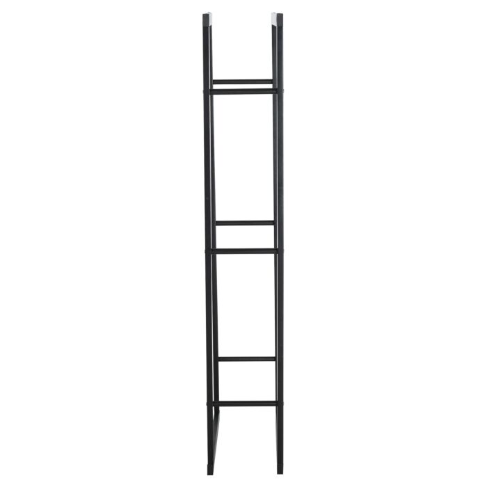 Homcom 150cm Tall Metal Firewood Log Holder Rack Double Tier W/ Balanced Base Side Rails Indoor Outdoor Traditional Fireplace Log Storage Cradle