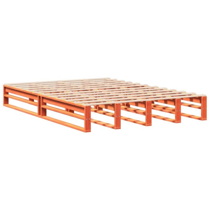 Vidaxl Bed Frame Without Mattress Wax Brown 140x190 Cm Solid Wood Pine