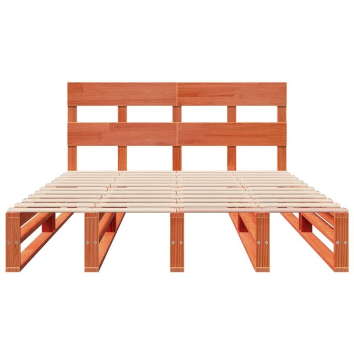 Vidaxl Bed Frame Without Mattress Wax Brown 140x190 Cm Solid Wood Pine