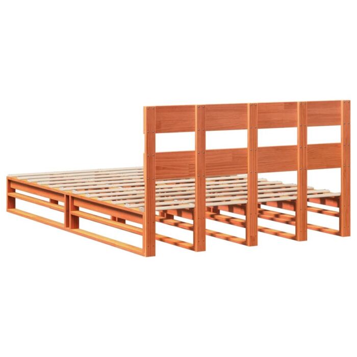 Vidaxl Bed Frame Without Mattress Wax Brown 140x190 Cm Solid Wood Pine