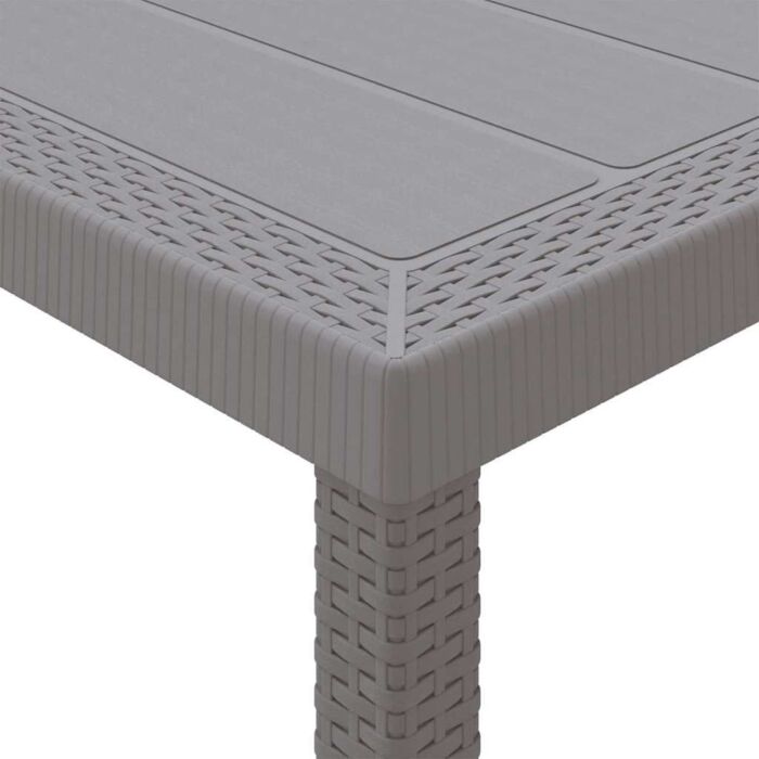 Vidaxl 7 Piece Garden Dining Set With Cushions Light Grey Poly Rattan