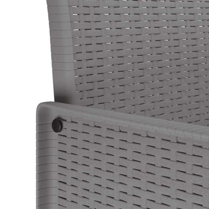 Vidaxl 7 Piece Garden Dining Set With Cushions Light Grey Poly Rattan