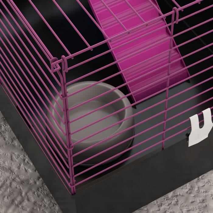 Pawhut Chinchillas Small Rabbit Guinea Pig Small Animal Cage Pet Playhouse With Platform Ramp, 71 X 46 X 47 Cm