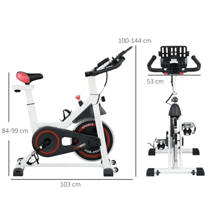 Homcom Upright Exercise Bike Indoor Training Cycling Machine Stationary Workout Bicycle With Adjustable Resistance Seat Handlebar Lcd Display