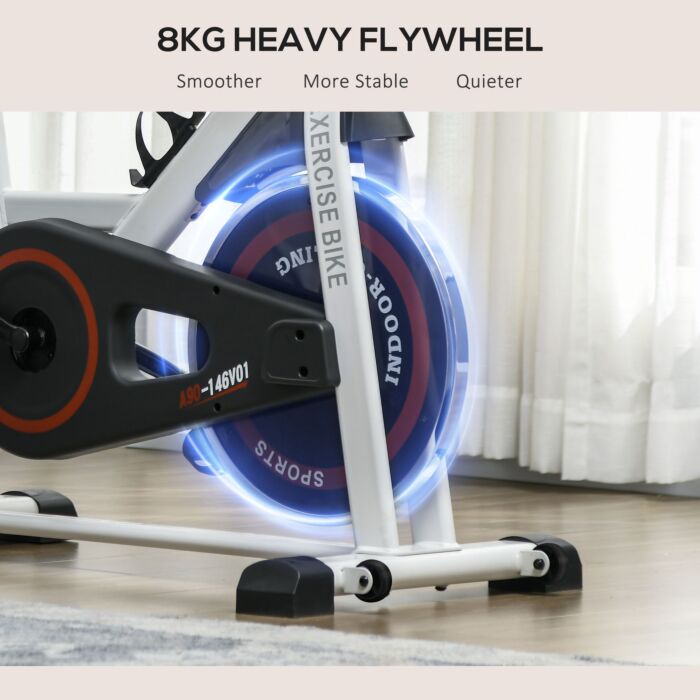 Homcom Upright Exercise Bike Indoor Training Cycling Machine Stationary Workout Bicycle With Adjustable Resistance Seat Handlebar Lcd Display