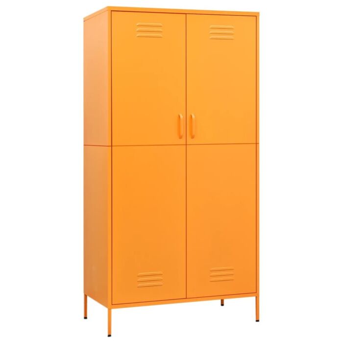 Vidaxl Wardrobe Mustard Yellow 90x50x180 Cm Steel