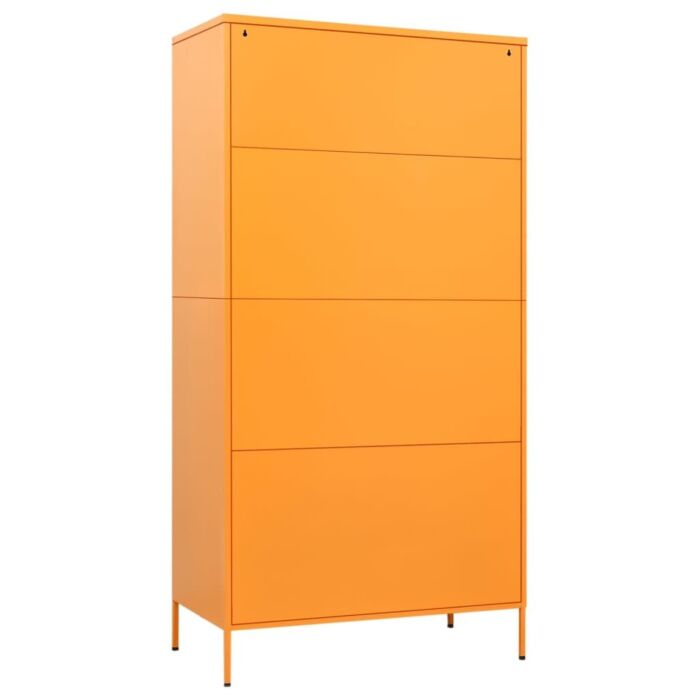 Vidaxl Wardrobe Mustard Yellow 90x50x180 Cm Steel