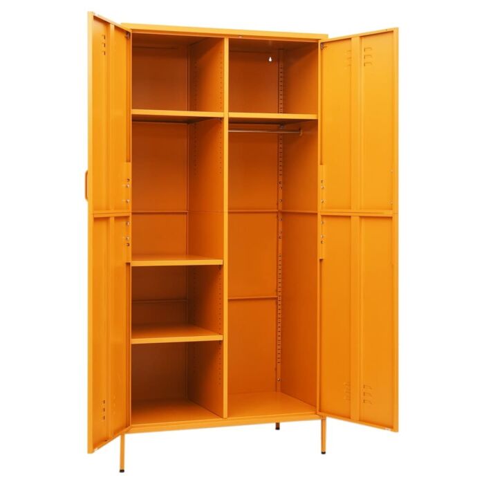 Vidaxl Wardrobe Mustard Yellow 90x50x180 Cm Steel