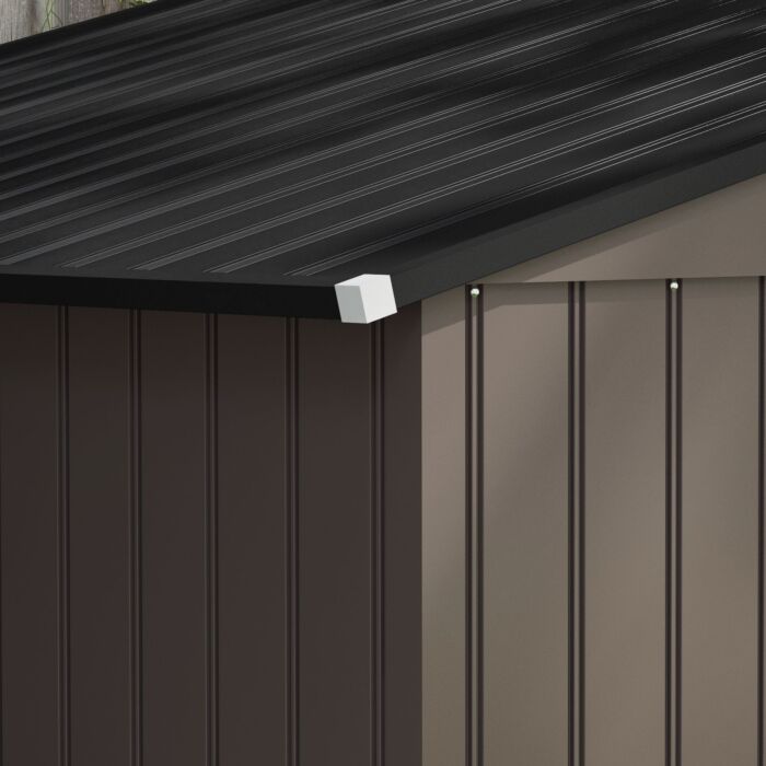 Outsunny 9 X 6ft Garden Metal Storage Shed Outdoor Storage Shed With Foundation Ventilation & Doors, Brown