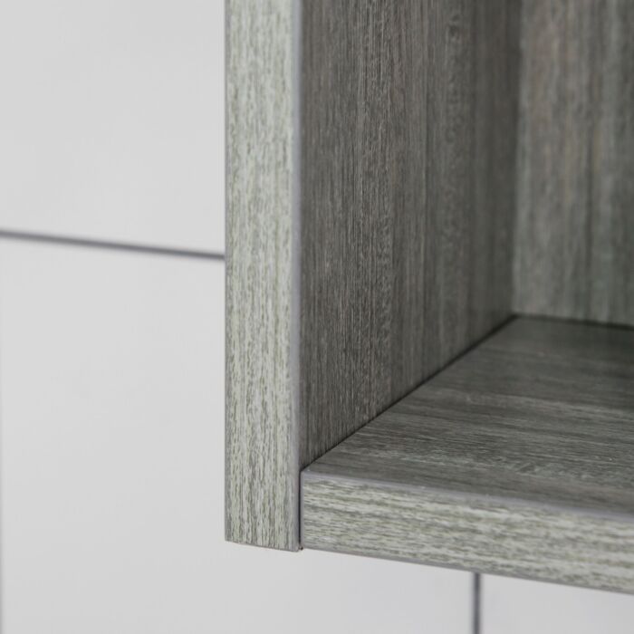 Kleankin Bathroom Mirror Cabinet, Wall Mounted Storage Cabinet With Adjustable Shelves, 3 Doors And Cupboards, Grey
