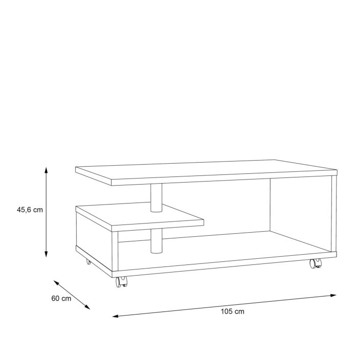 Bailey Coffee Table In Concrete Optic Dark Grey