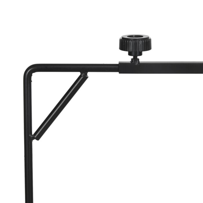 Pawhut 86-129hcm Adjustable Height And Length Reptile Lamp Stand Holder With Hook Hanging, Base - Black