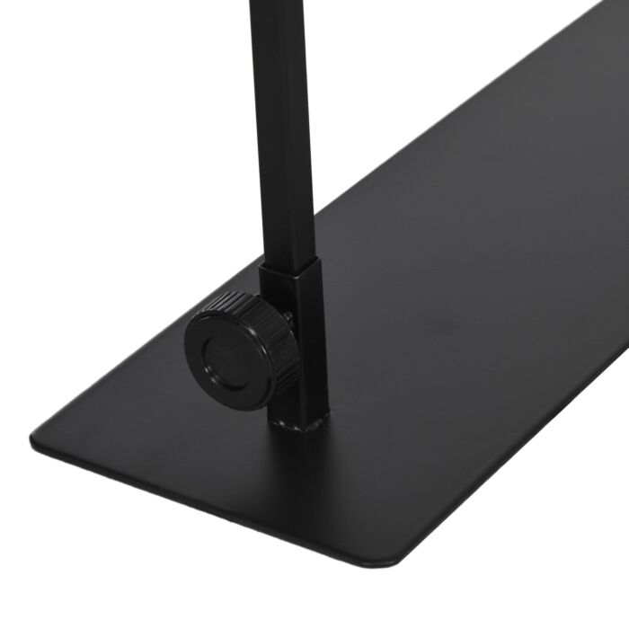 Pawhut 86-129hcm Adjustable Height And Length Reptile Lamp Stand Holder With Hook Hanging, Base - Black