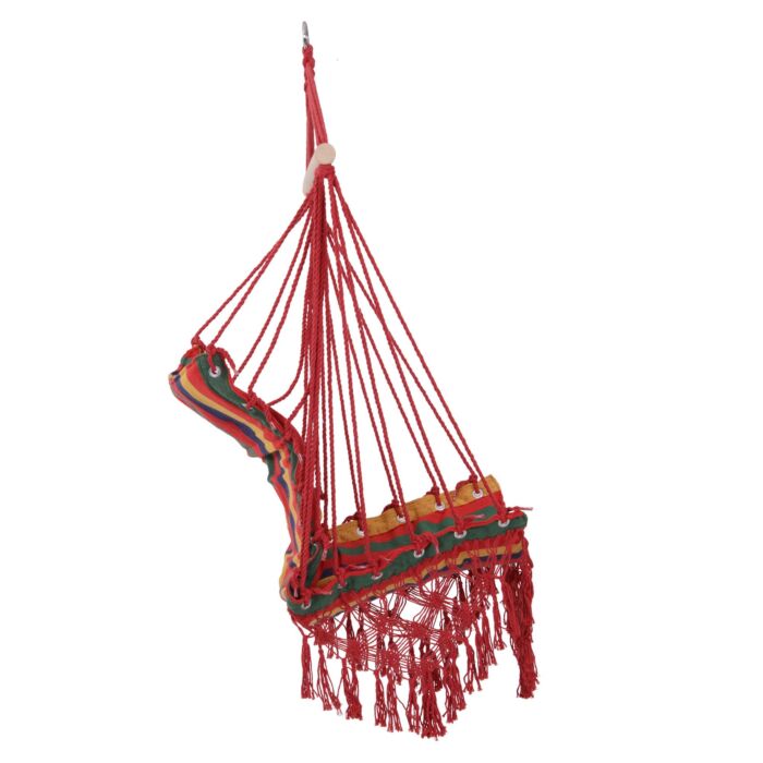 Outsunny Hammock Chair Swing Colourful Striped Tree Hanging Seat Porch Fabric Garden Furniture