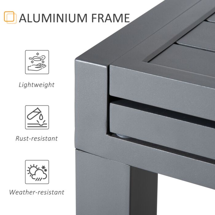 Outsunny Extendable Garden Table, 10 Seater Outdoor Dining Table With Aluminium Frame For Lawn, Balcony And Backyard, Grey