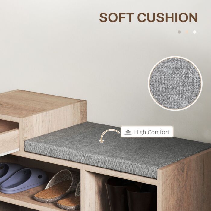 Homcom Multi-compartment Shoe Bench, With Seat - Grey