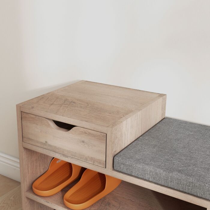 Homcom Multi-compartment Shoe Bench, With Seat - Grey