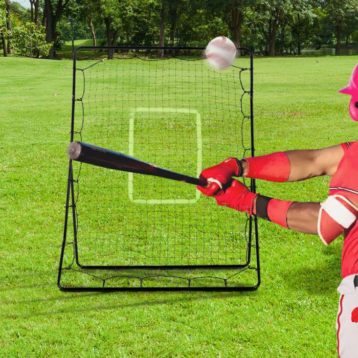 Homcom Football Rebounder Net Kids Adults Soccer Game Spot Baseball Softball Training Aid Practise Target Strike Shot Goal Play