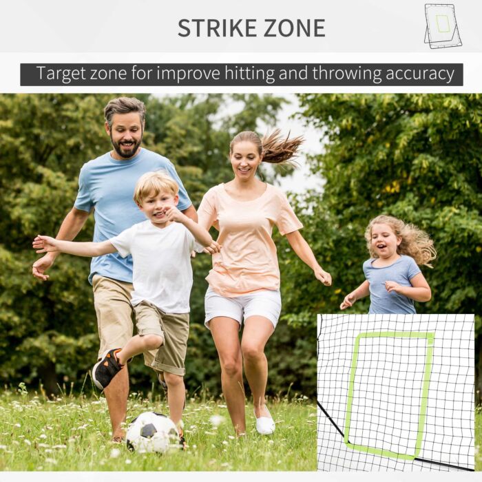 Homcom Football Rebounder Net Kids Adults Soccer Game Spot Baseball Softball Training Aid Practise Target Strike Shot Goal Play