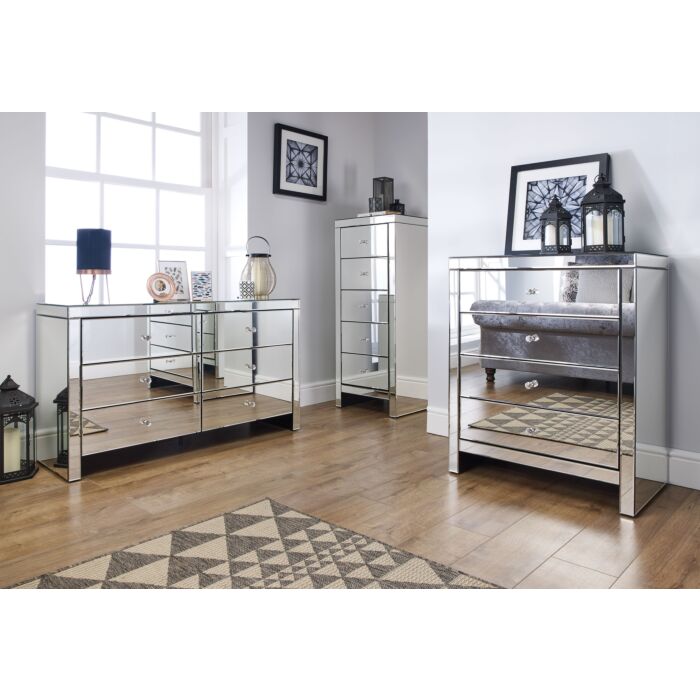 Seville 3 Drawer Chest Mirrored