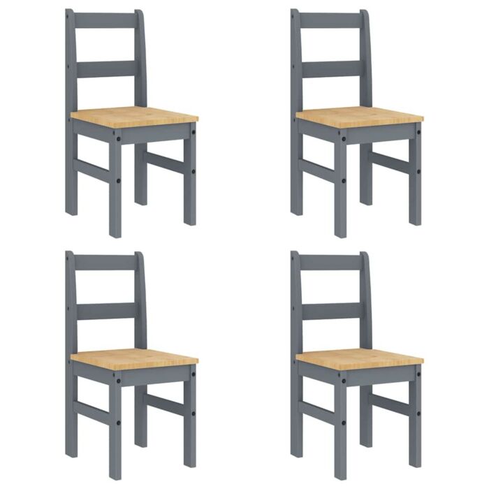 Vidaxl 5 Piece Dining Set Panama Grey Solid Wood Pine