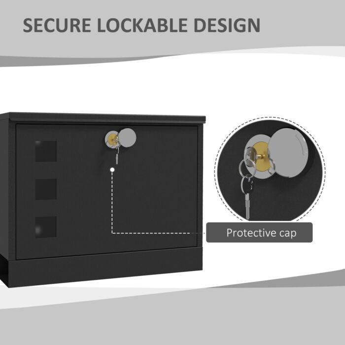 Homcom Wall Mounted Letterbox, Weatherproof Post Box, Modern Mailbox With 2 Keys And Viewing Windows, Easy To Install