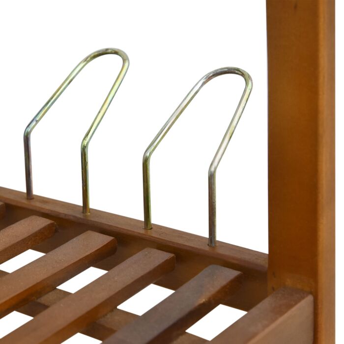 Homcom 3-tier Shoe Rack, Acacia Wooden Shoe Storage Organiser With 2 Hangers, Holds Up To 12 Pairs, 74 X 26 X 62 Cm, Teak