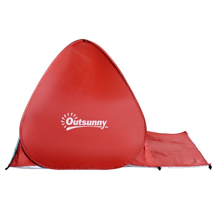 Outsunny Pop-up Portable Beach Hiking Uv Protection Patio Sun Shade Shelter Tent For 2-3 Person-red