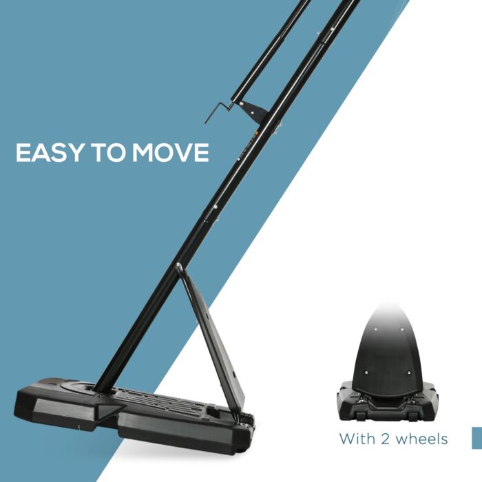 Sportnow Height Adjustable Basketball Hoop And Stand With Sturdy Backboard And Weighted Base, Portable On Wheels, 2.4-2.9m