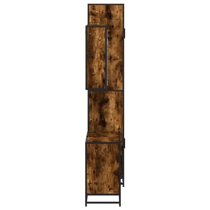 Vidaxl 3 Piece Bathroom Furniture Set Smoked Oak Engineered Wood