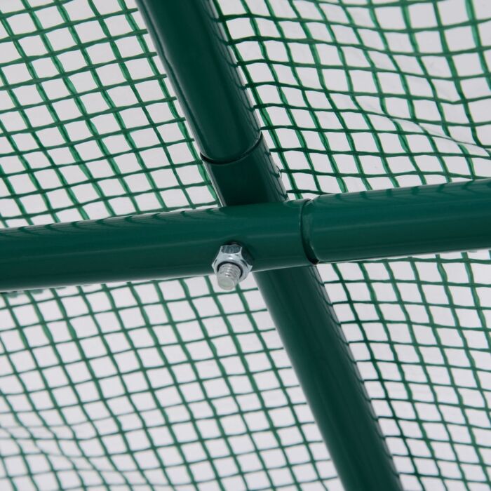 Outsunny Walk-in Greenhouse Reinforced Polytunnel Greenhouse Garden Plants Grow Waterproof Cover Galvanised Base W/ Slide Door, 2.5 X 2 M